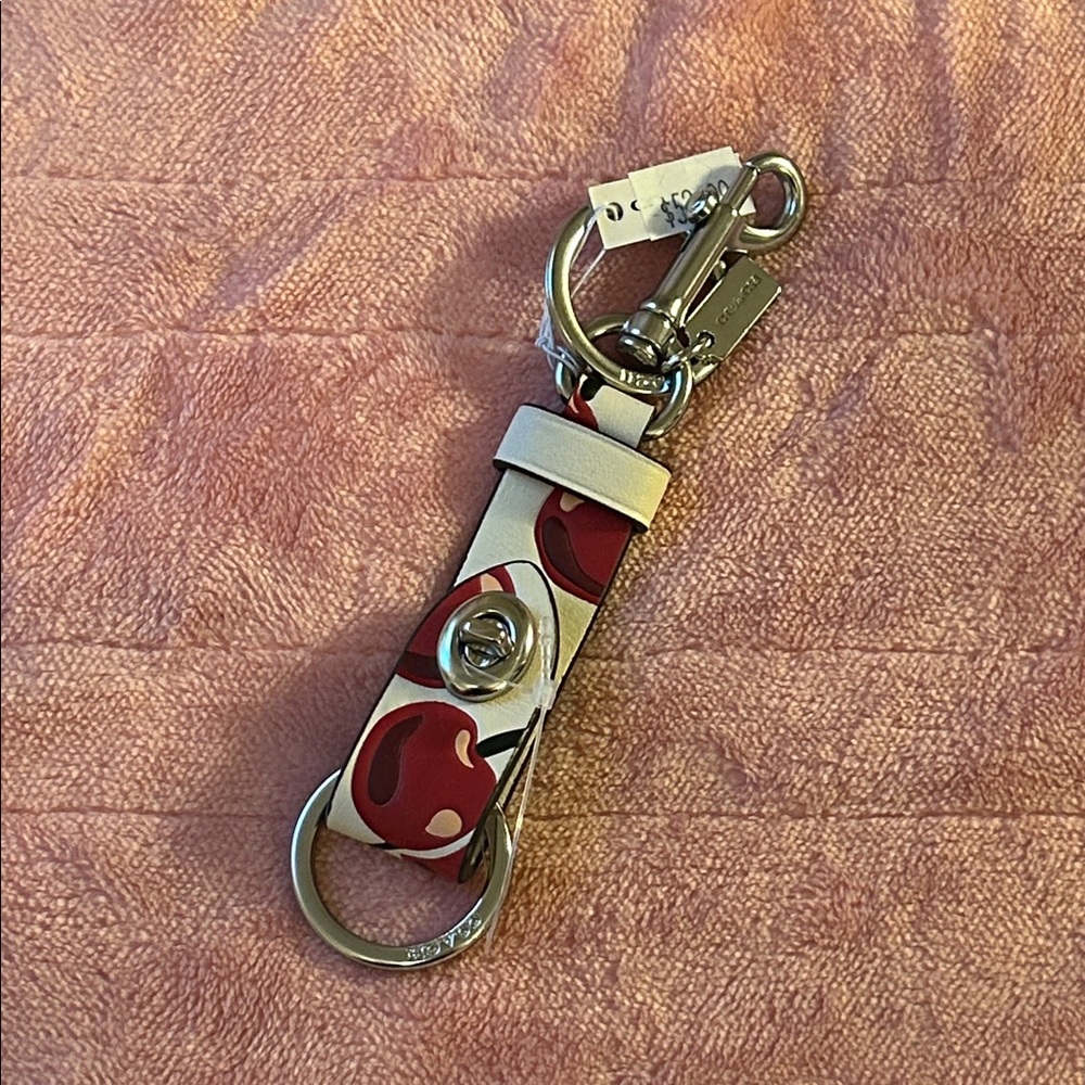 COACH Cherry Print Keychain Accessory Trigger Snap